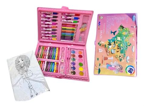 Maleta Pintura Infantil 68 Peças Grande Desenho P Colorir MercadoLivre