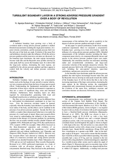 (PDF) Turbulent Boundary Layer in a Strong Adverse Pressure Gradient ...