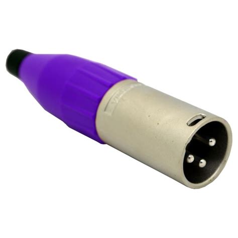 Purple Nickel Amphenol Ac Series Xlr 3 Pole Male Cable Connector