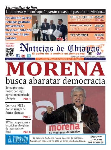 Peri Dico Noticias De Chiapas Edici N Virtual Jueves De Junio De