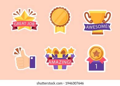 Great Job Stickers Pack Vector Illustration Stock Vector (Royalty Free ...