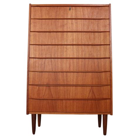 Mid Century Modern Danish Chest Of Six Drawers Tallboy In Teak