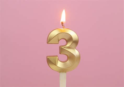 Golden Birthday Candle Burning On Pink Number 1 Stock Photo - Download ...