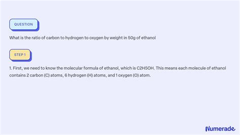 Solved What Is The Ratio Of Carbon To Hydrogen To Oxygen By Weight In