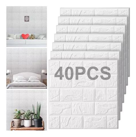 40pcs Pegatina Pared Patron Ladrillo Papel Tapiz 3d 35x38cm MercadoLibre