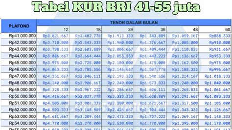 Pinjaman Bri Juta Per Bulan Berapa Simak Daftar Cicilan Kur Bri