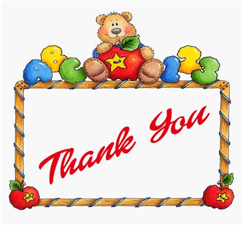 Thank You Png Clipart - Teddy Bear Border Clip Art, Transparent Png , Transparent Png Image ...