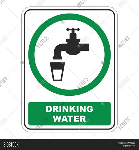 Drinking Water Sign Vector And Photo Free Trial Bigstock