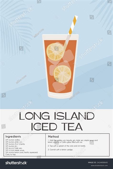 Long Island Iced Tea Cocktail Lime Stock Vector Royalty Free