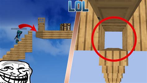 TROLLEANDO EN MINECRAFT CON PUERTA TROLL INVISIBLE EN SKYWARS C