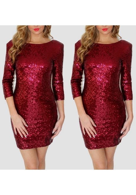 Rotes Kleid Mit Glitzer Stil Und Sch Nheit