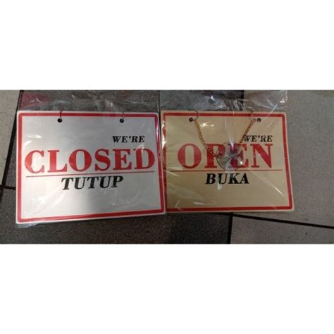 Jual Sign Label Buka Tutup Open Close Door Sign Gantung Plat