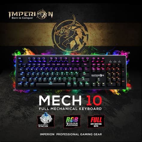 Jual Keyboard Gaming Imperion Mech Kg M R Mechanical Rgb Perak