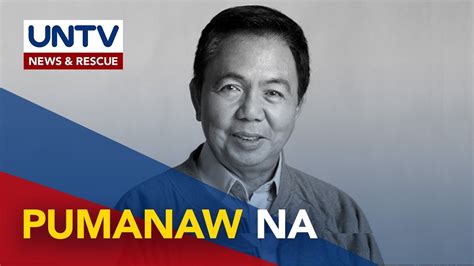 Dating Mmda Chairman At Marikina Rep Bayani Fernando Pumanaw Na Youtube