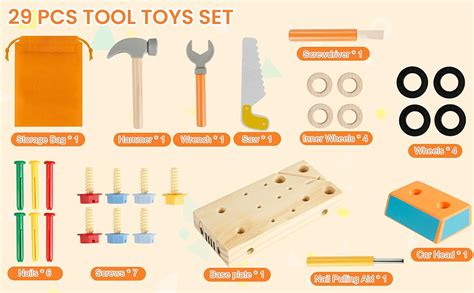 Starrytiger Jouet Enfant Ans Pi Ces Outils Enfants Jouets En Bois