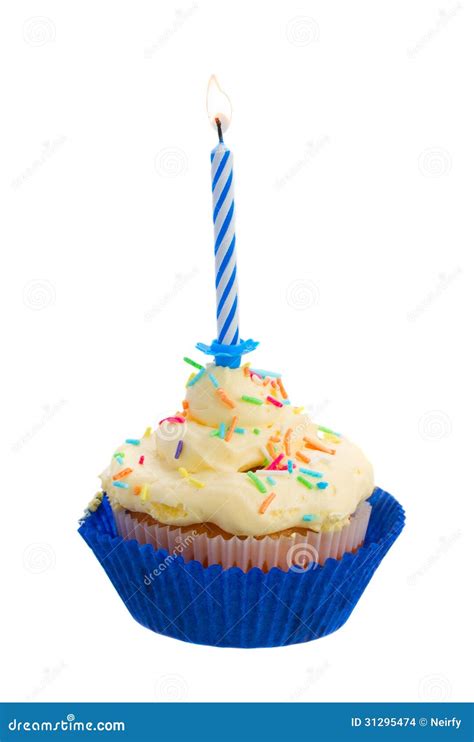 Birthday Cake With One Candle Stock Images Image 31295474