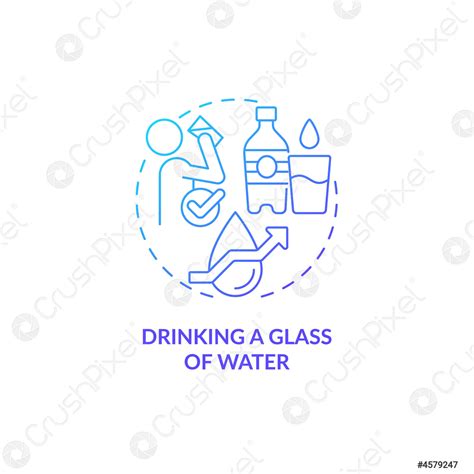 Drinking Glass Of Water Blue Gradient Concept Icon Stock Vector