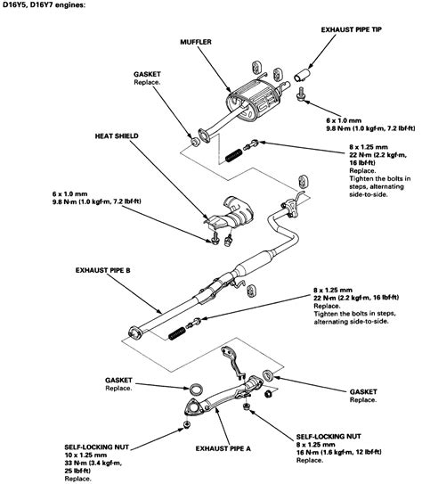 Honda Civic Exhaust System Diagram