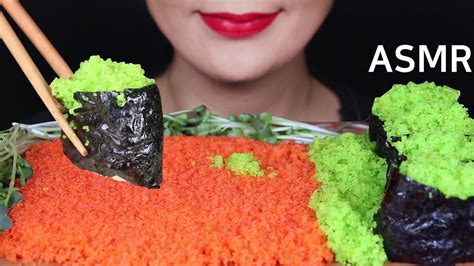 Asmr Flying Fish Roe Tobiko Eggs Eating Sounds 날치알 날치알 초밥 리얼사운드먹방 と