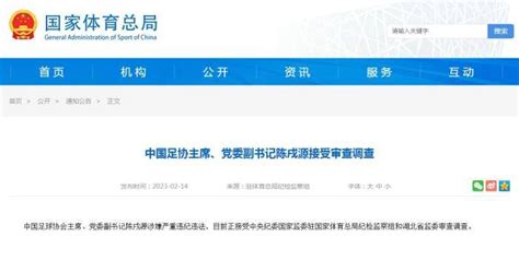 陈戌源被查后的24小时：足协开会通报 坊间热议谁接手 中国 调查 消息