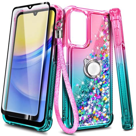 Nagebee Liquid Case With Tempered Glass Screen Protector For Samsung