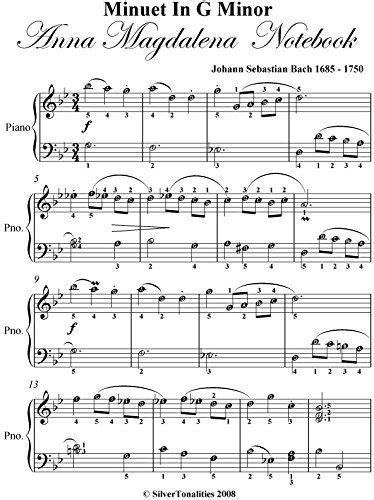 Minuet In G Minor Anna Magdalena Notebook Easy Piano Sheet Music By Johann Sebastian Bach