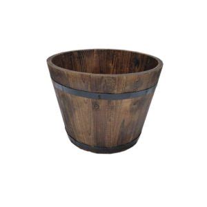 Wooden Barrel Dark Stain Fresh Produce Displays