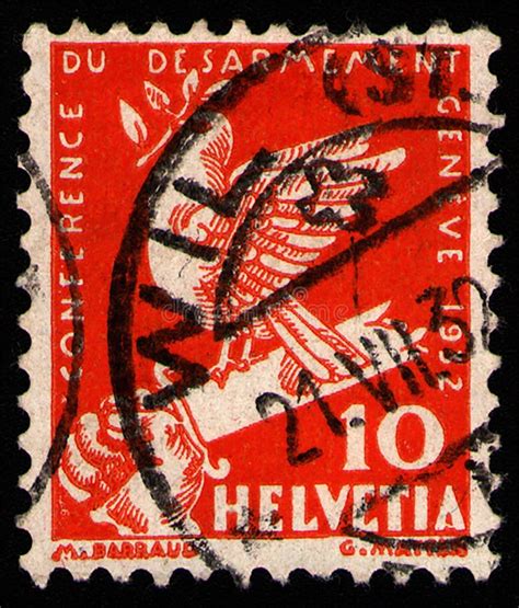 Switzerland Circa Postal Stamp Swiss Centimes Printed By