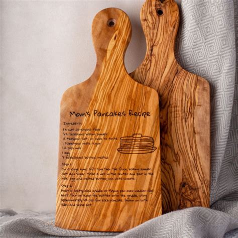 Wooden Recipe Engraved Cutting Charcuterie Board Forest Decor