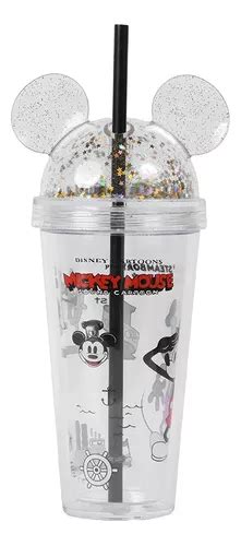 Miniso Vaso Con Tapa Y Popote Disney Mickey Mouse Doble Capa Mercadolibre