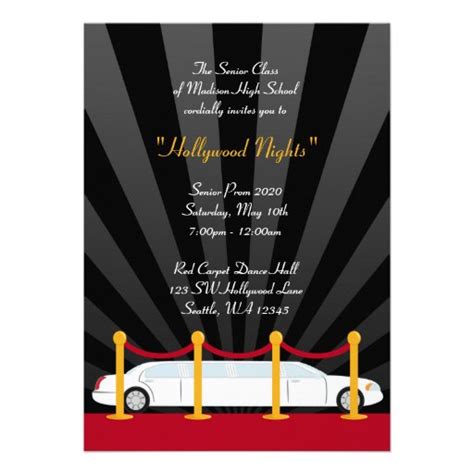 Personalized Hollywood Prom Invitations | CustomInvitations4U.com