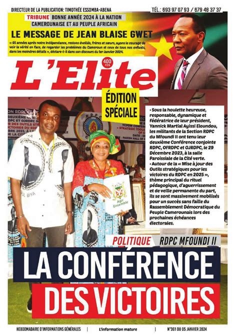 Photos La Revue De Presse Camerounaise Du Jeudi Janvier