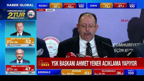 YSK Başkanı Ahmet Yener duyurdu Erdoğan Cumhurbaşkanı seçildi