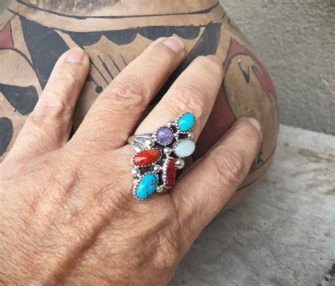 Vintage Multi Stone Turquoise Ring Women S Size Native American