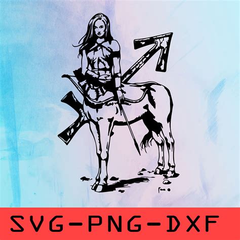 Female Sagittarius Svg Art Tattoopngdxfcricutcut File Inspire Uplift