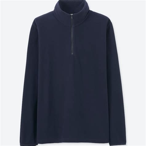 Men Heattech Fleece Half Zip T Shirt Uniqlo Us