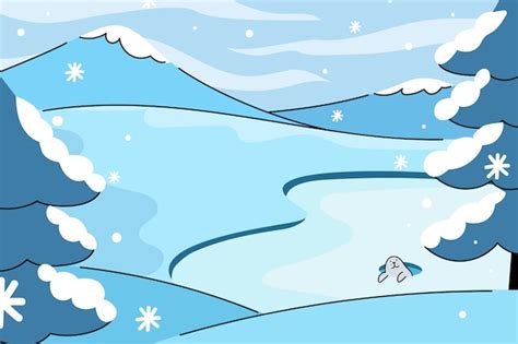 Fond d'hiver plat | Vecteur Gratuite