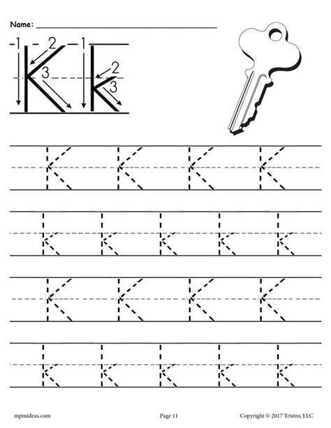 Free Printable Letter K Tracing Worksheets