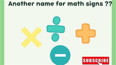 The Keyword For Math Operations Signs YouTube