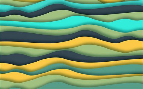 Abstract waves background, blue-green waves, abstraction background, 3d ...