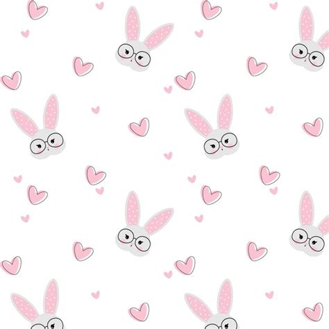 Premium Vector Seamless Pattern With Rabbit In Glasses Design For