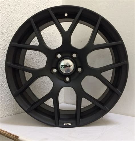 Jogo Roda Tsw Nurburgring 17 5x112 5x114 Preto Fosco Vw Audi