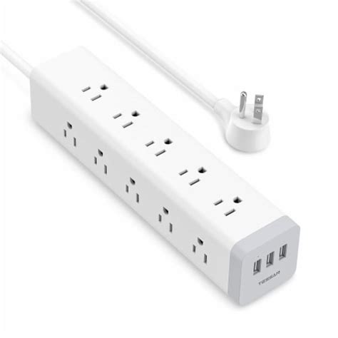 TESSAN Power Strip Extension W Surge Protector 15 AC Outlets And 3