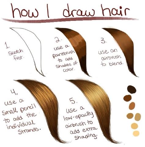 How To Draw Hair How To Draw Hair Digital Painting Tutorials