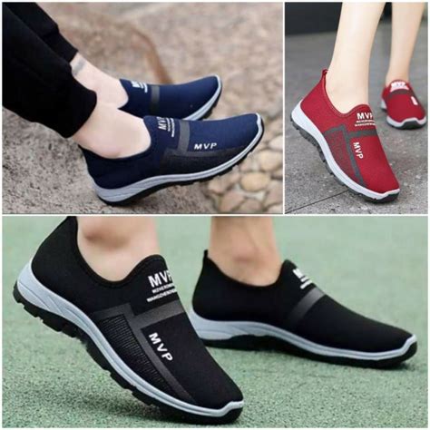 Sepatu Casual Slip On Pria Dan Wanita Mvp Simple Tanpa Tali Hits