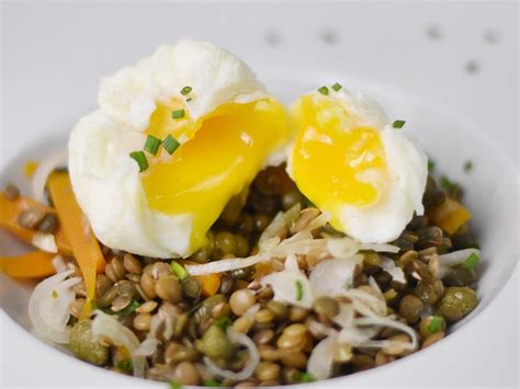 Salade De Lentilles Et Son Oeuf Poch Recette Recette Salade