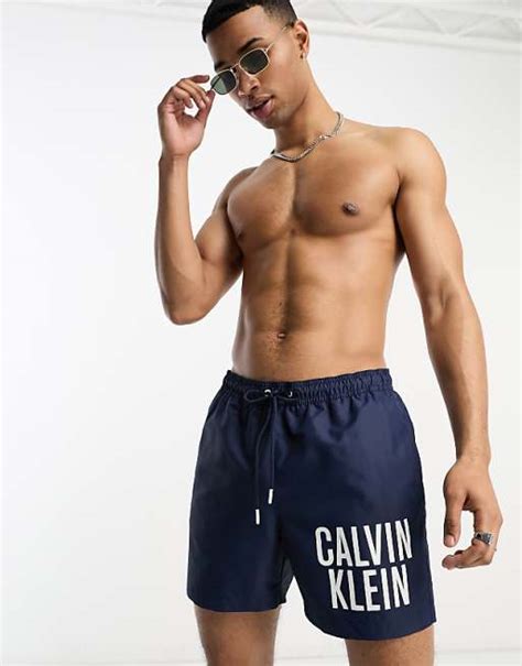 Calvin Klein Intense Power Swim Shorts In Navy Asos