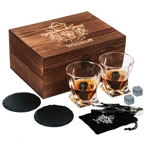 Whiskey Glass Set Of 2 Bourbon Whiskey Stones T Set Rocks Whisky