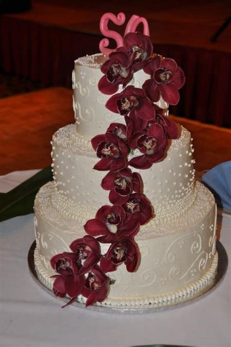 Wedding Cake With Orchids Be Sweet By Maria Cake Wedding Cakes Sweet