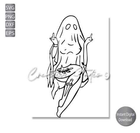 Sexy Middle Finger Ghost Svg Png Eps Halloween Funny Humor Ghost Clipart Cricut Halloween